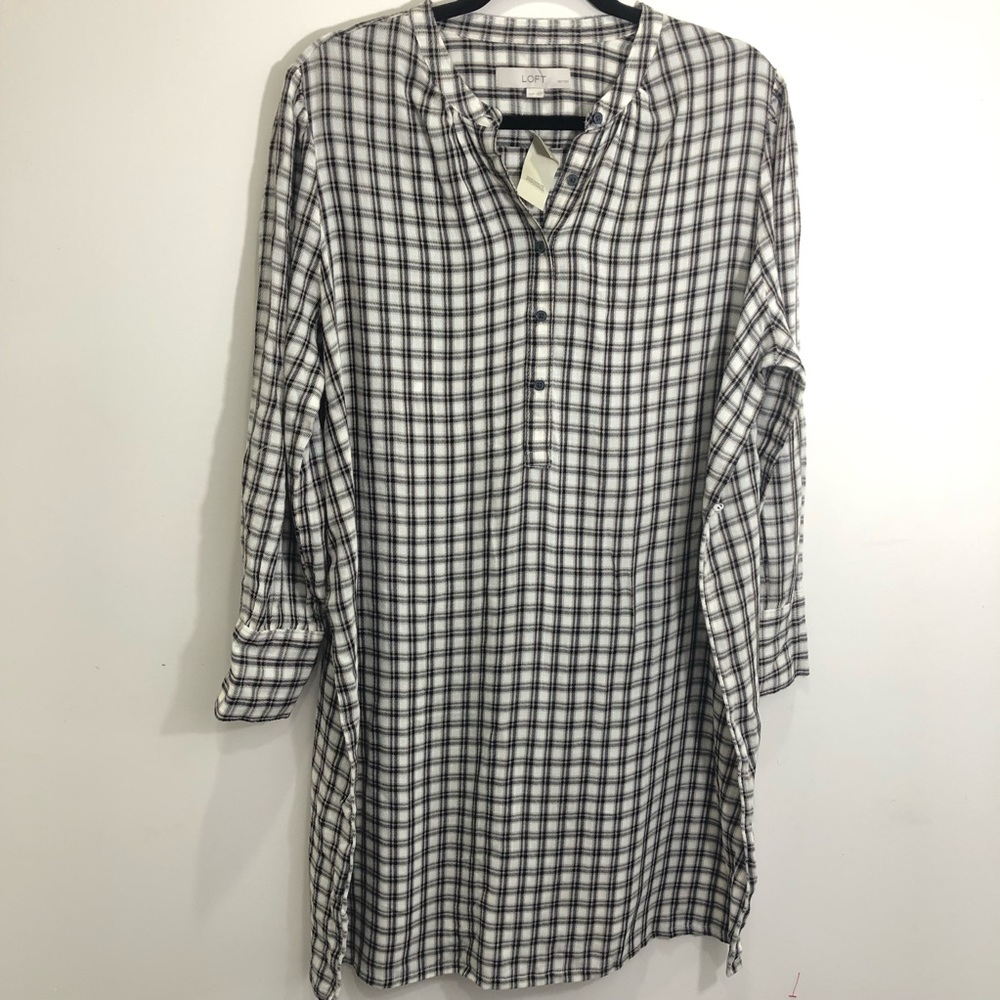 Ann Taylor Loft Gingham Shirt Dress 💞HOST PICK💞 - Picture 2 of 8